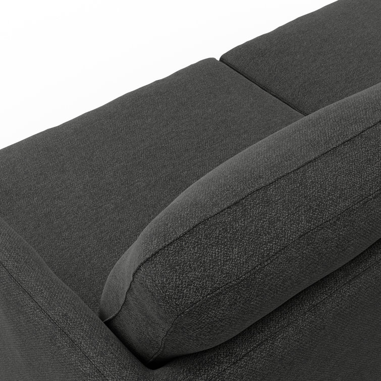 Charcoal Grey 90-Inch Fabric Lawson Sofa with Wood Legs