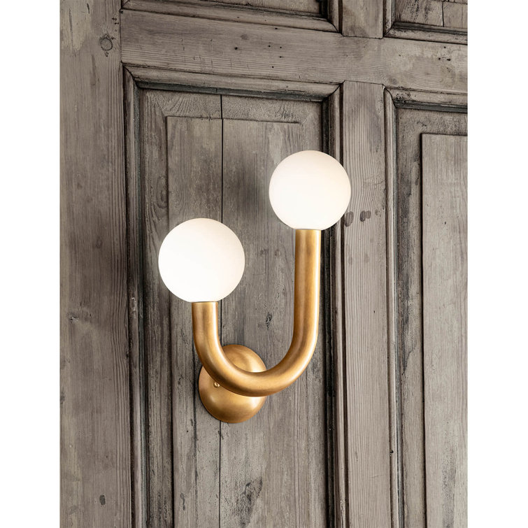Charming Modern Playful 2-Light Brass Wall Sconce