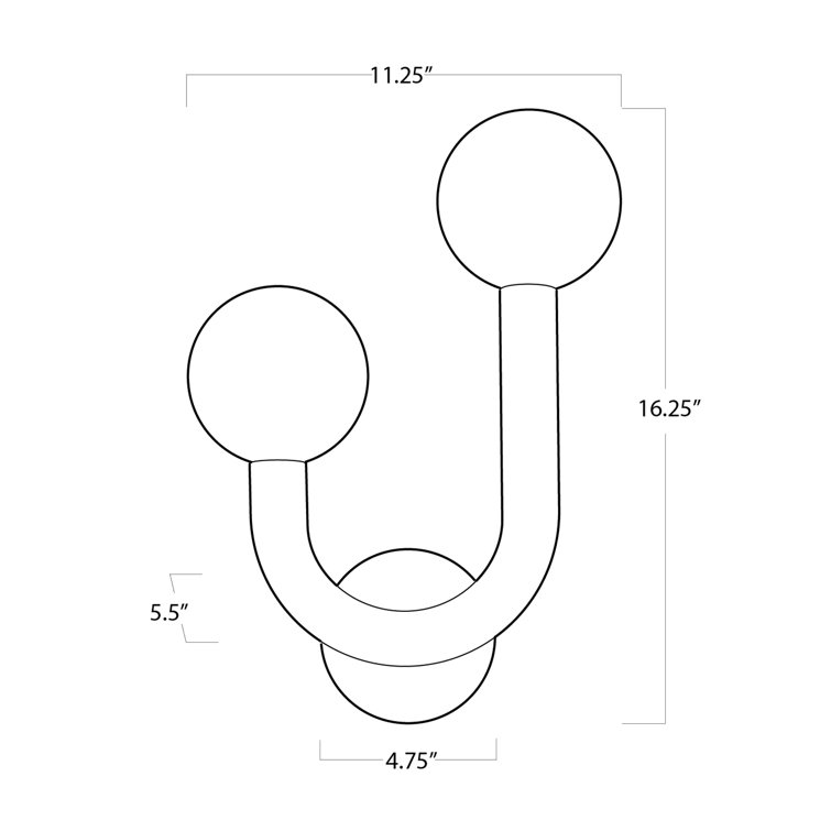 Charming Modern Playful 2-Light Brass Wall Sconce