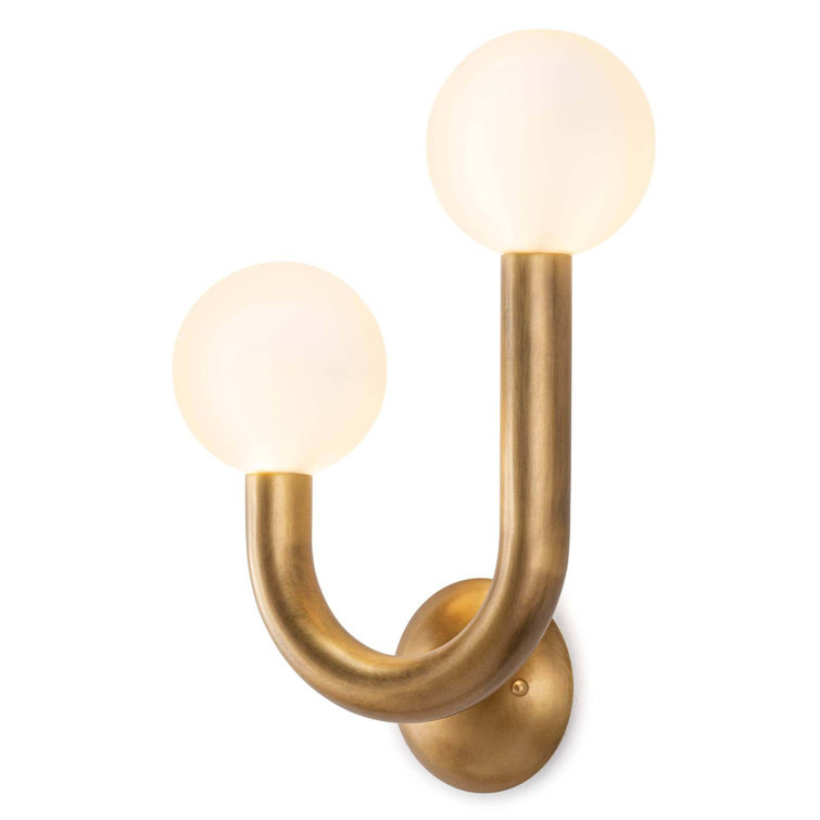 Charming Modern Playful 2-Light Brass Wall Sconce