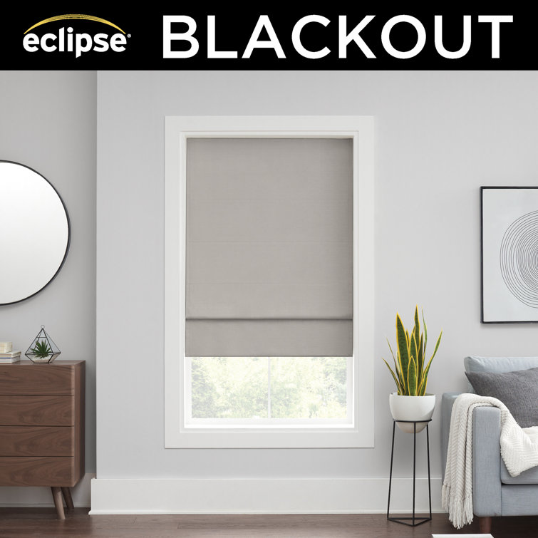 Gray Cordless Blackout Fabric Roman Shade 23x64