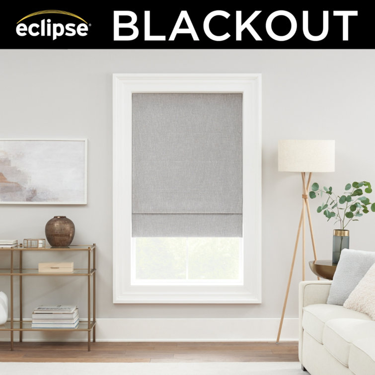 Smoke Gray Cordless Blackout Roman Window Shade, 27" x 64"