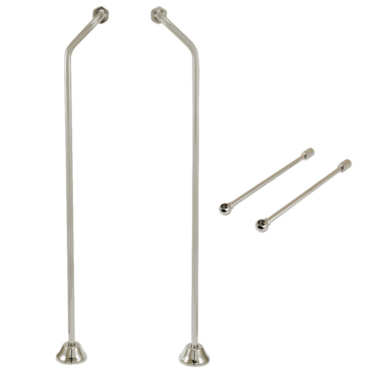 Polished Nickel Brass Double Offset Wall Mount Supply Line Set