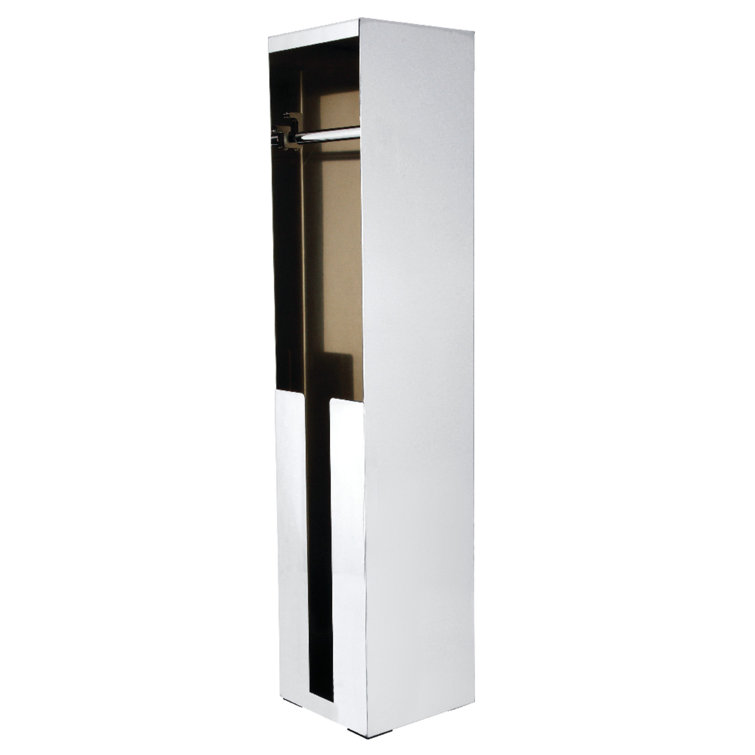 Polished Chrome Freestanding Toilet Paper Holder with Storage
