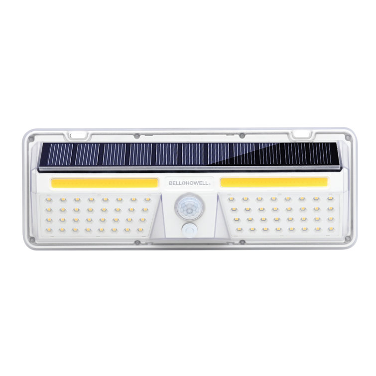 Bell & Howell White Solar Motion-Sensing LED Security Wall Light