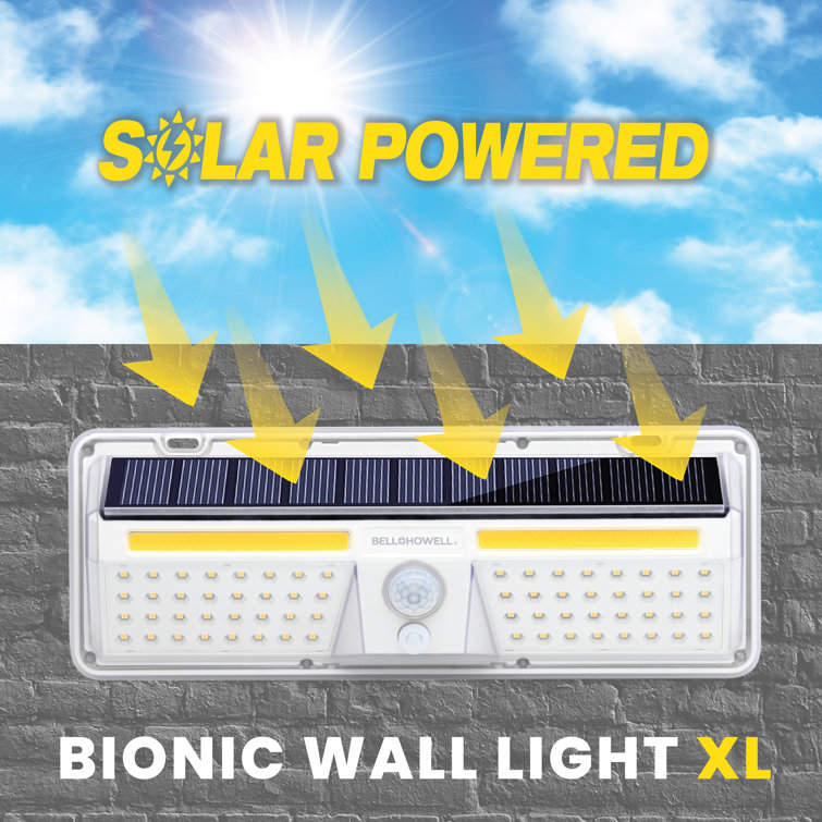 Bell & Howell White Solar Motion-Sensing LED Security Wall Light
