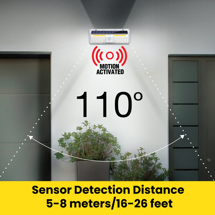 Bell & Howell White Solar Motion-Sensing LED Security Wall Light
