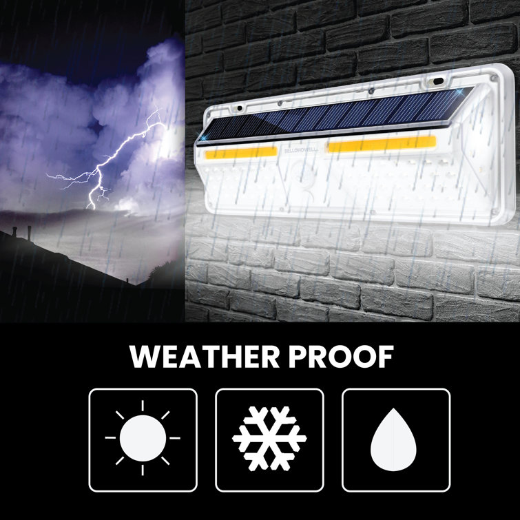 Bell & Howell White Solar Motion-Sensing LED Security Wall Light