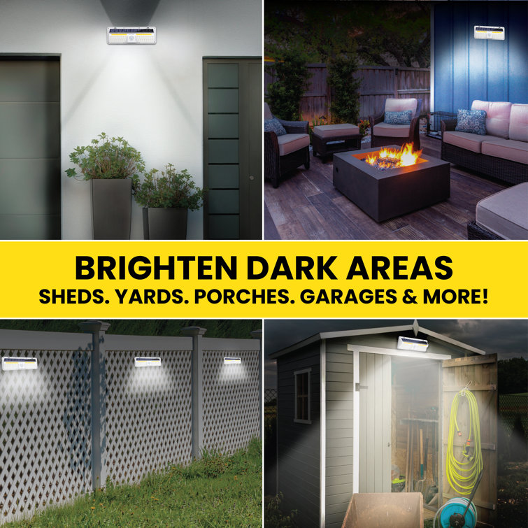 Bell & Howell White Solar Motion-Sensing LED Security Wall Light
