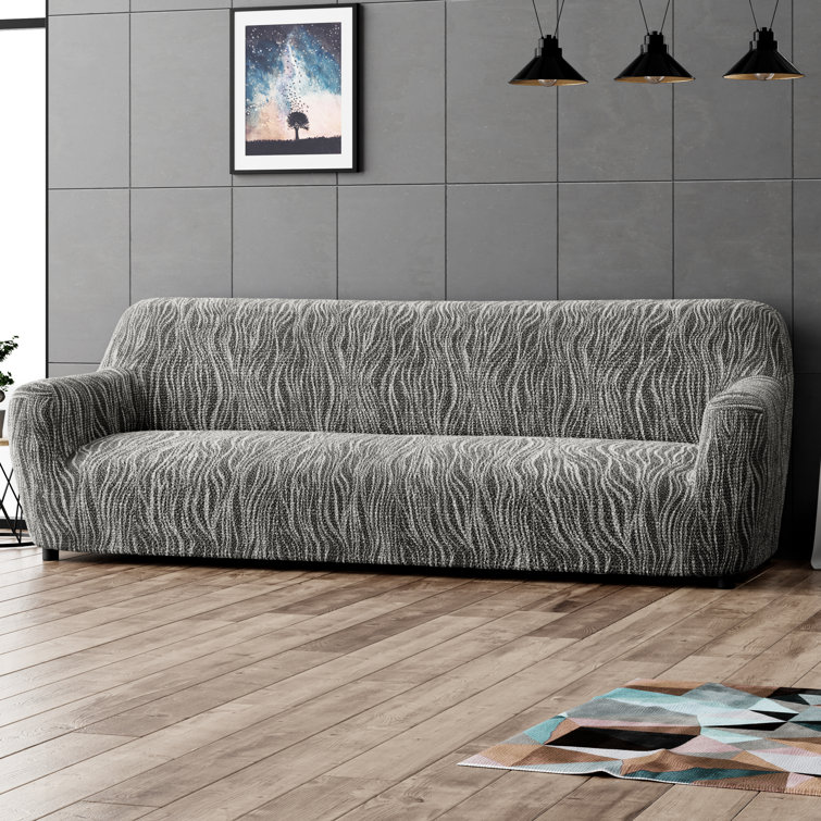 Vittoria Rustic White Stretch Polyester Sofa Cover