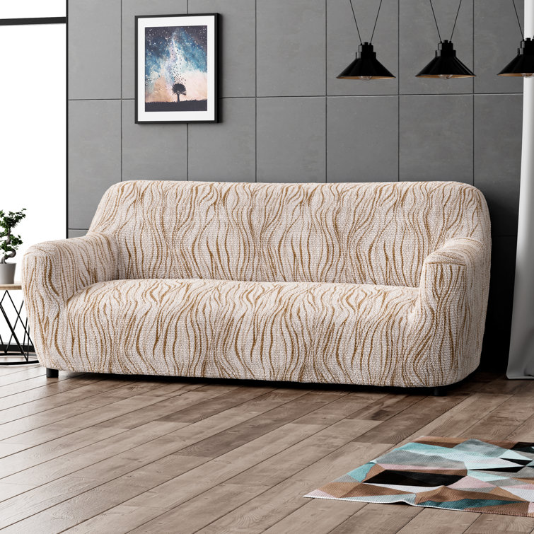 Vittoria Gray Stretch Polyester Sofa Slipcover