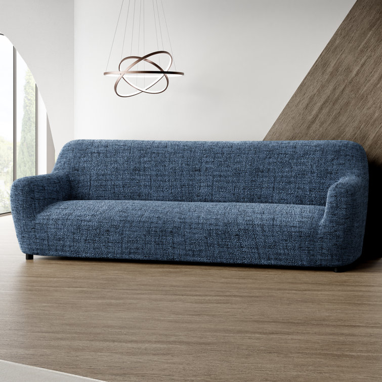 Vittoria Blue Stretch Polyester Sofa Slipcover