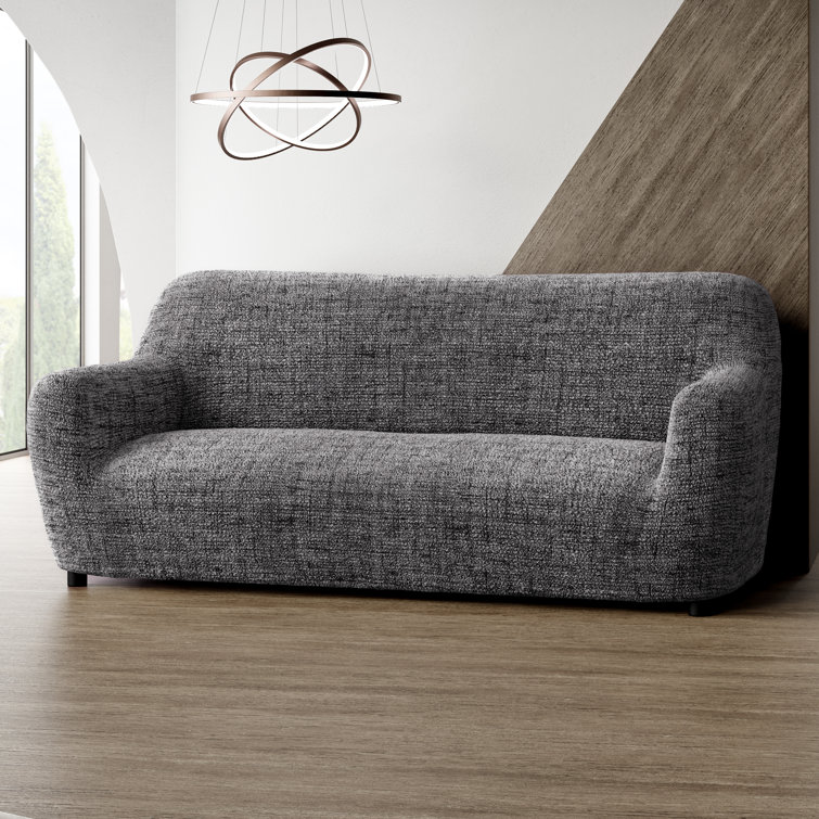 Vittoria Gray Stretch Polyester Sofa Slipcover