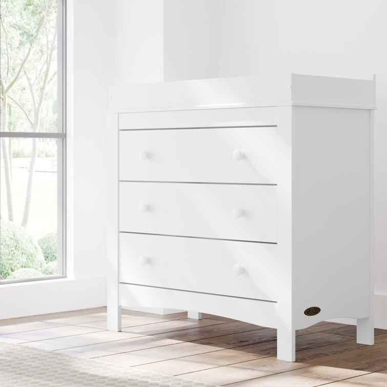 White 3-Drawer Chest with Changing Topper