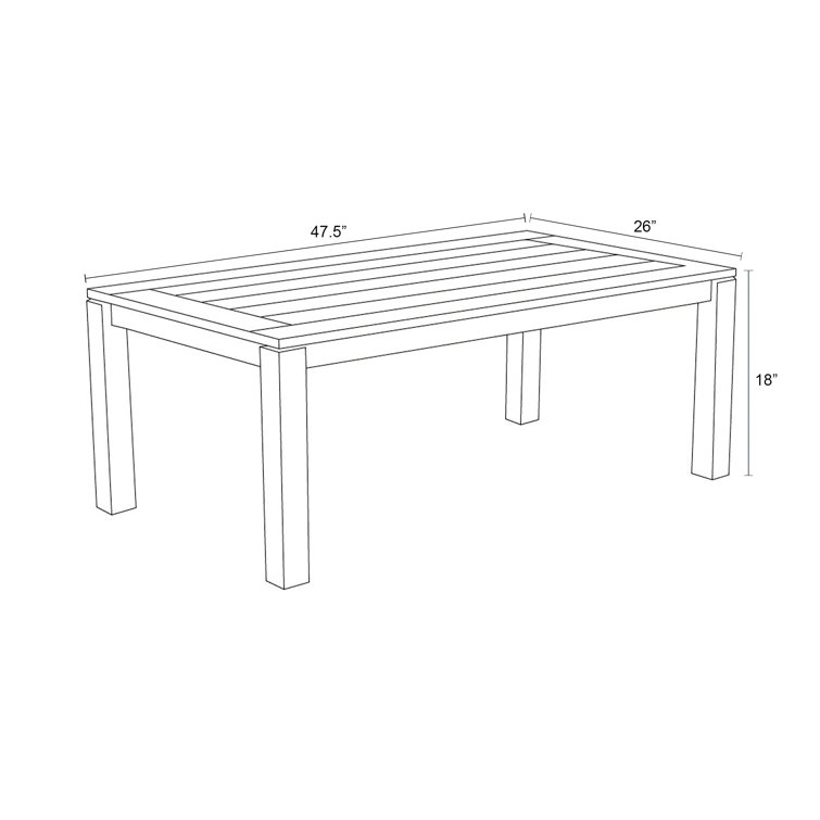 Natural Teak Rectangular Outdoor Coffee Table