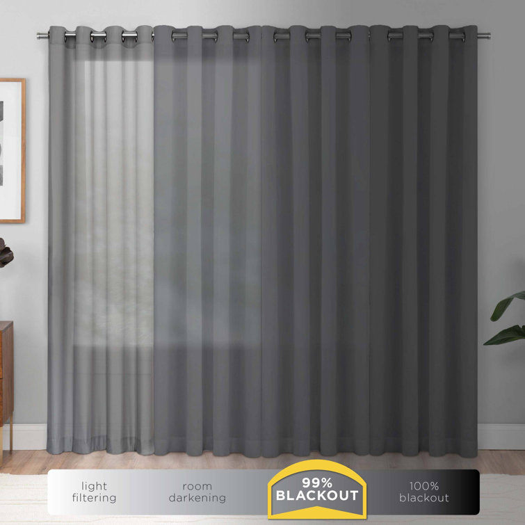Ivory Polyester Blackout Rod Pocket Curtain Panel