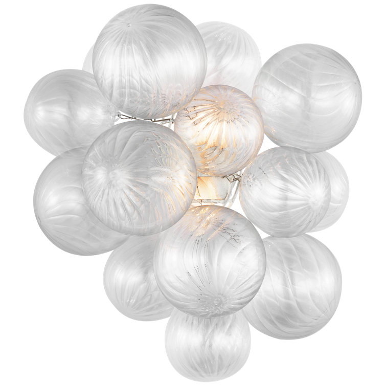 Plaster White Glass Globe Dimmable Wall Sconce