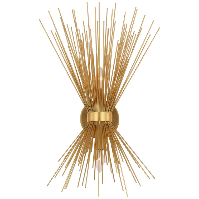 Gilded Brass Sculptural Direct Wired Electric Sconce