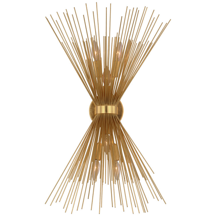 Strada Gild 31" Gold Metal 6-Light Wall Sconce