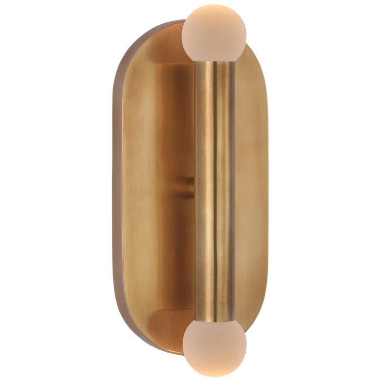 Antique Brass 10.25" LED Wall Sconce with Glass Rods