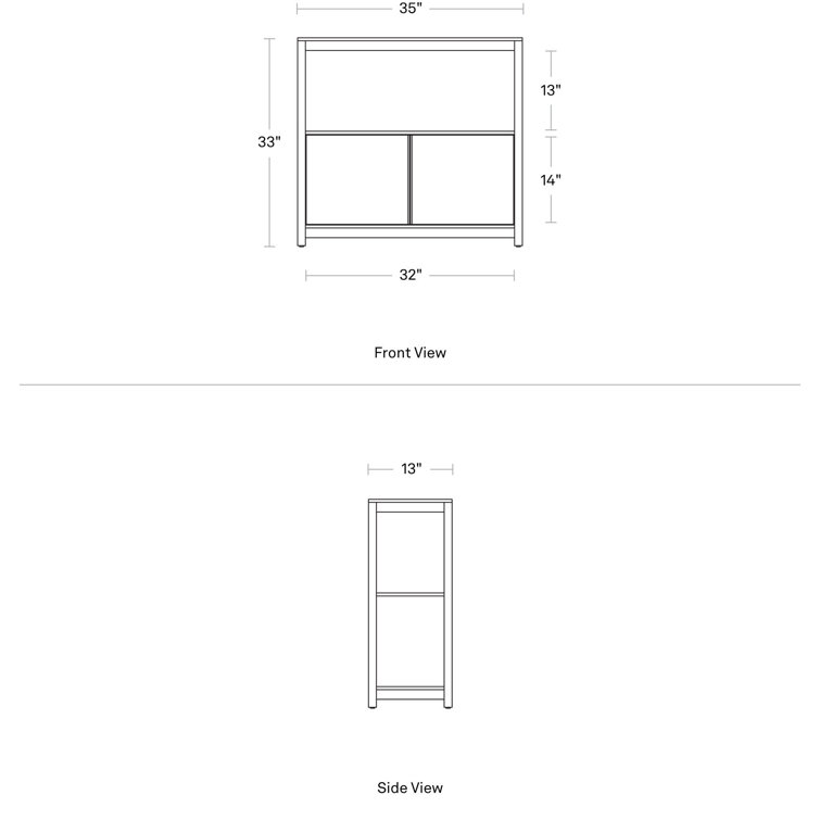 Walnut Adjustable Small Open Plan Low Bookcase