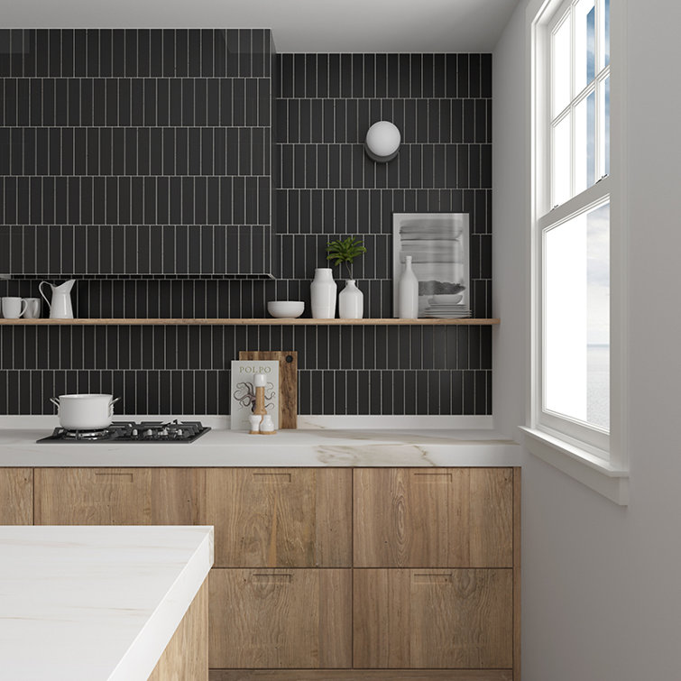 Matte Black Ceramic Subway Wall and Floor Tile