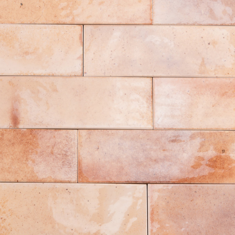 7.9'' Glossy Beige Ceramic Subway Tile for Kitchen and Bathroom