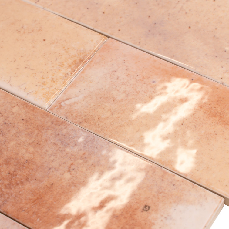 7.9'' Glossy Beige Ceramic Subway Tile for Kitchen and Bathroom