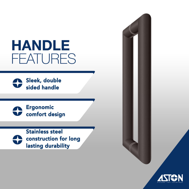 Bronze Frameless Hinged Shower Door with Clear Glass