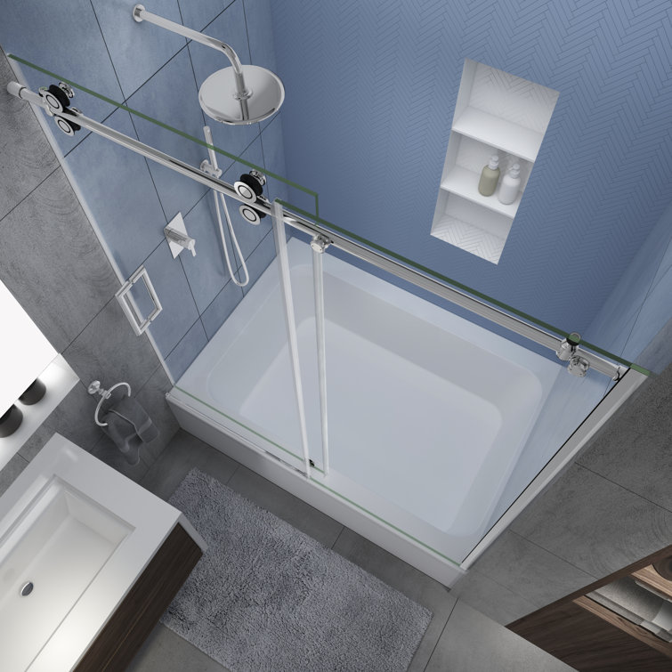 Langham XL Frameless Sliding Tub Door with Chrome Finish