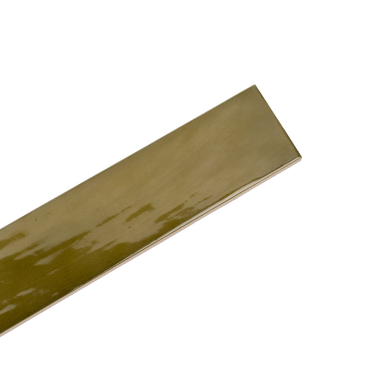 Olive Green Glossy Ceramic Subway Tile 2.58'' x 7.9''