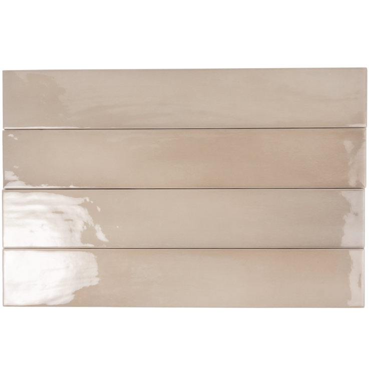 Beige Glossy Ceramic Subway Tile 2.56'' x 15.75''