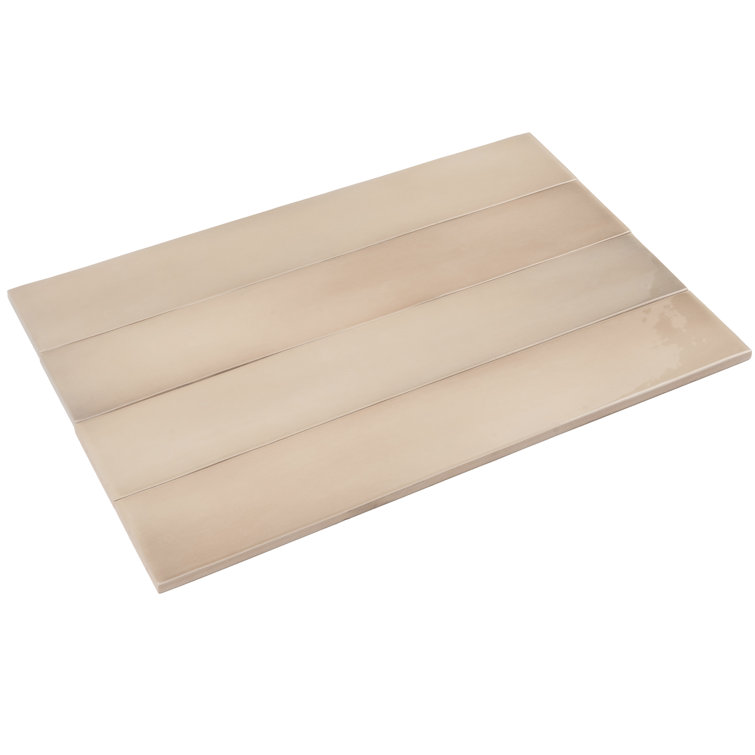 Beige Glossy Ceramic Subway Tile 2.56'' x 15.75''