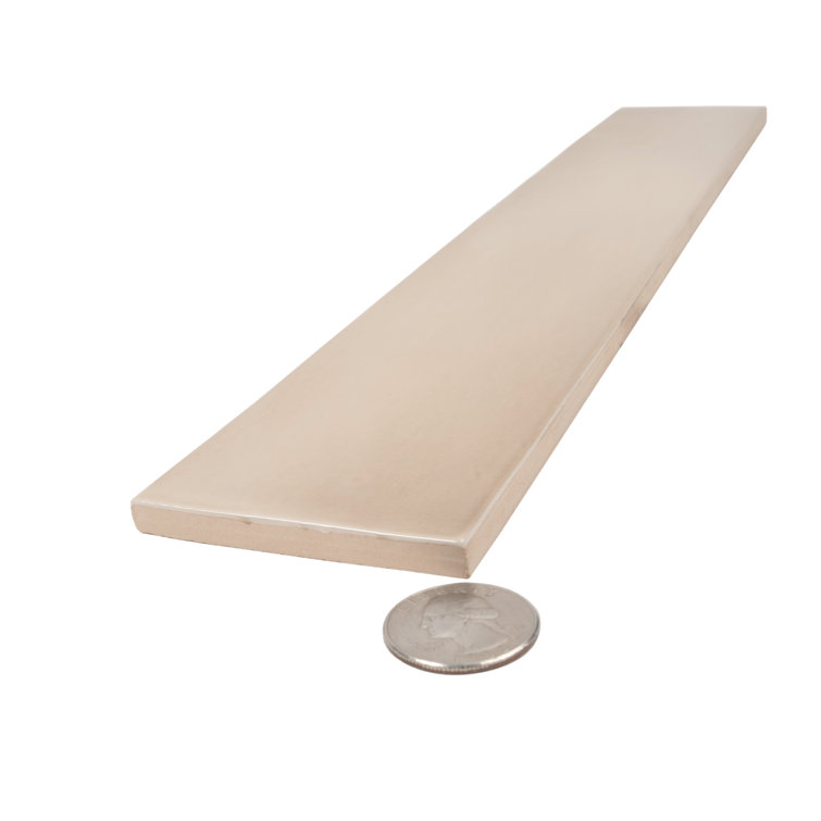 Beige Glossy Ceramic Subway Tile 2.56'' x 15.75''