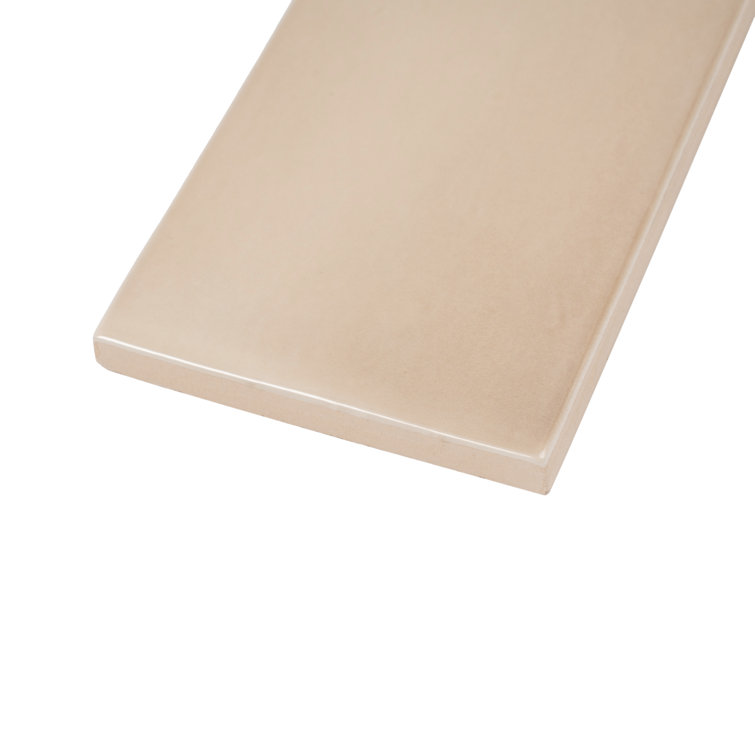 Beige Glossy Ceramic Subway Tile 2.56'' x 15.75''