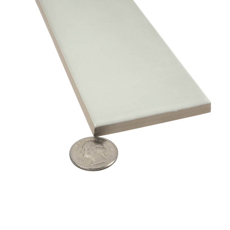 Tea Green Glossy Ceramic Subway Wall and Floor Tile