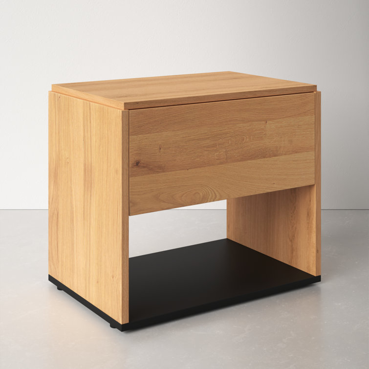 Calypso Solid Oak 1-Drawer Nightstand in Natural Finish