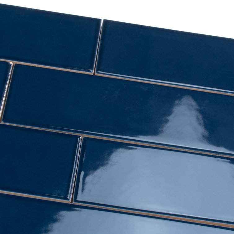 Arte Glossy Blue Ceramic Subway Wall and Floor Tile