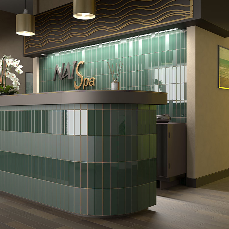 Matte Green Ceramic Subway Wall and Floor Tile