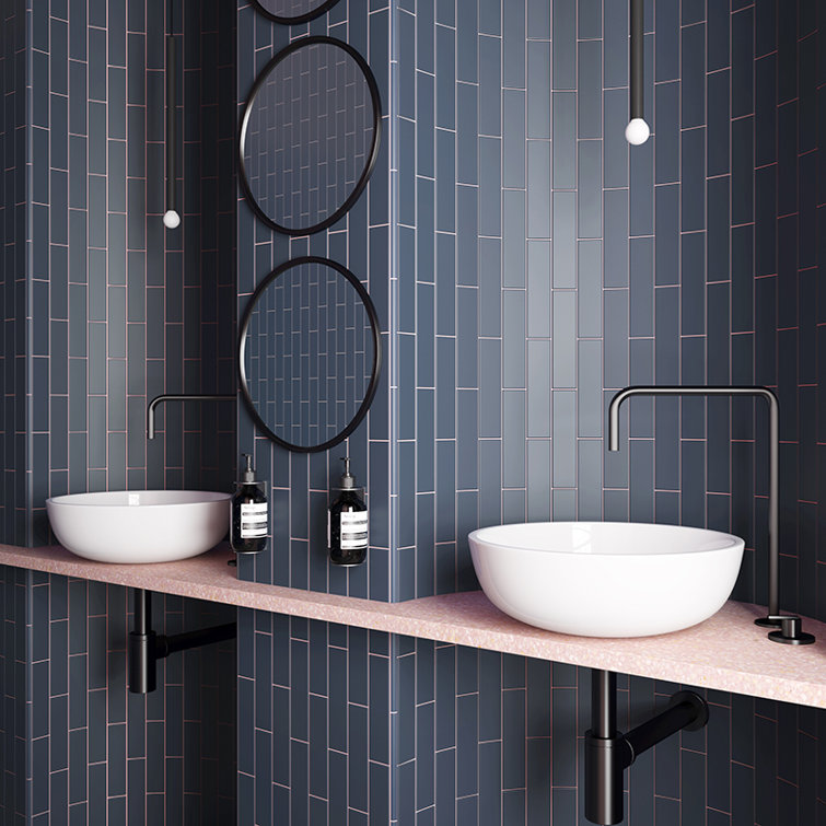 Matte Blue Ceramic Subway Tile 1.97'' x 7.87''