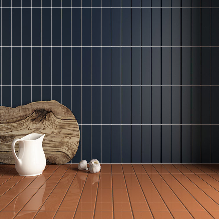 Matte Blue Ceramic Subway Tile 1.97'' x 7.87''