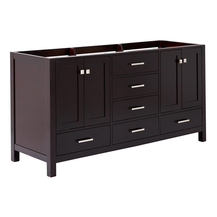 Espresso 66'' Double Freestanding Bathroom Vanity Base