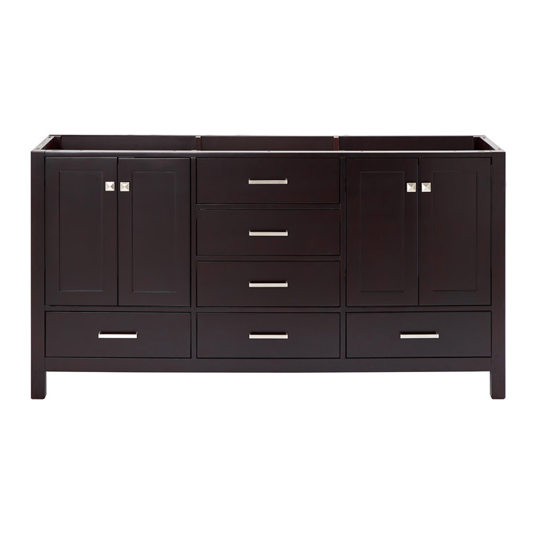 Espresso 66'' Double Freestanding Bathroom Vanity Base