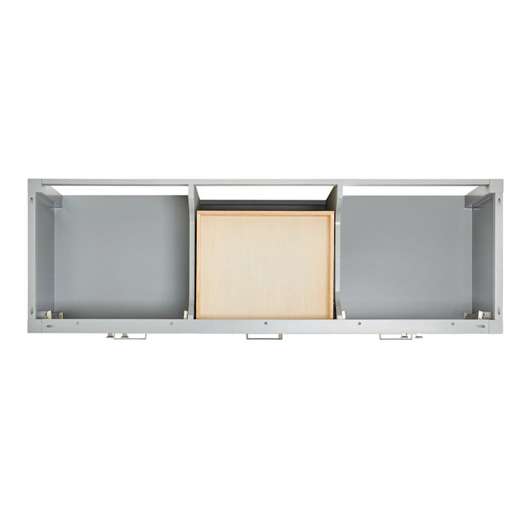 Cambridge 66" Gray Double Freestanding Bathroom Vanity Cabinet