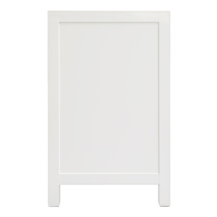 Cambridge 66" White Double Freestanding Vanity Cabinet with Brushed Nickel Hardware
