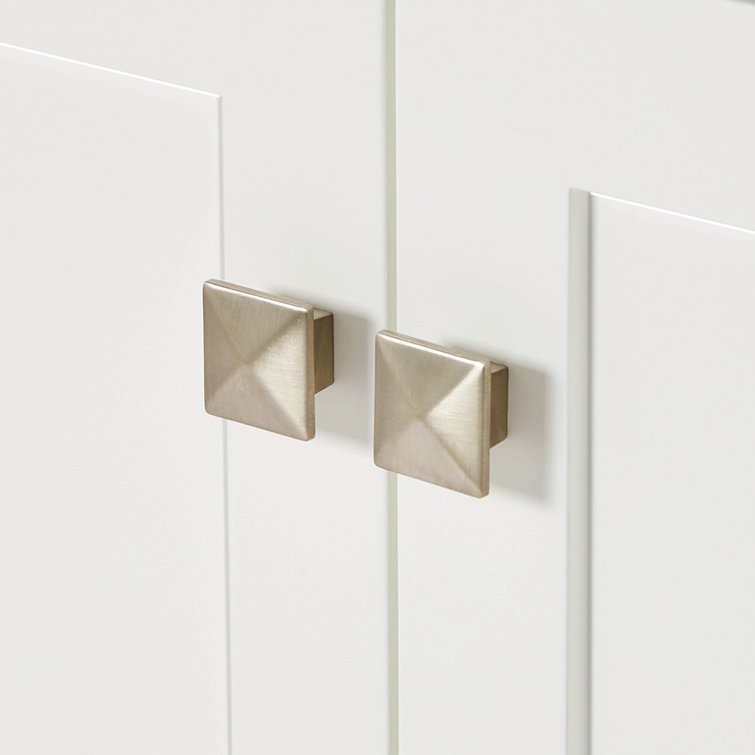 Cambridge 66" White Double Freestanding Vanity Cabinet with Brushed Nickel Hardware