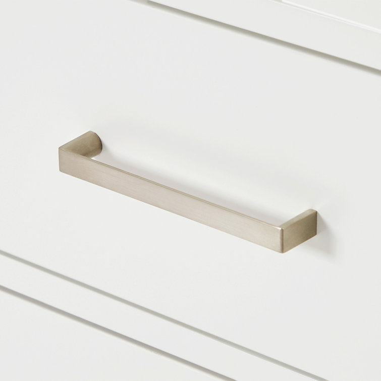 Cambridge 66" White Double Freestanding Vanity Cabinet with Brushed Nickel Hardware
