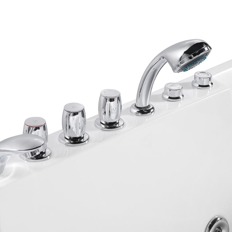Modern White Acrylic 72'' x 48'' Alcove Whirlpool Bathtub