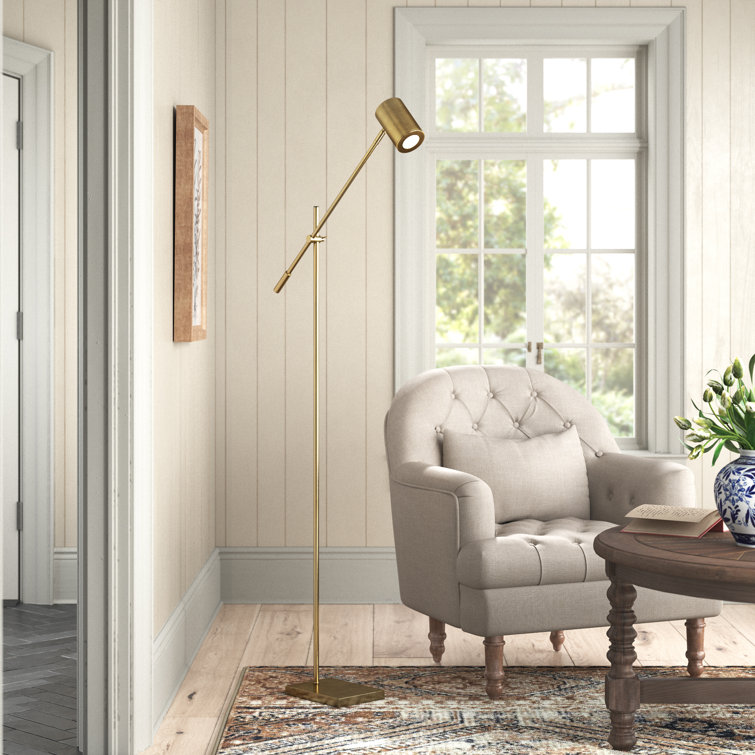 Inge 63'' Antique Brass Adjustable Metal Floor Lamp