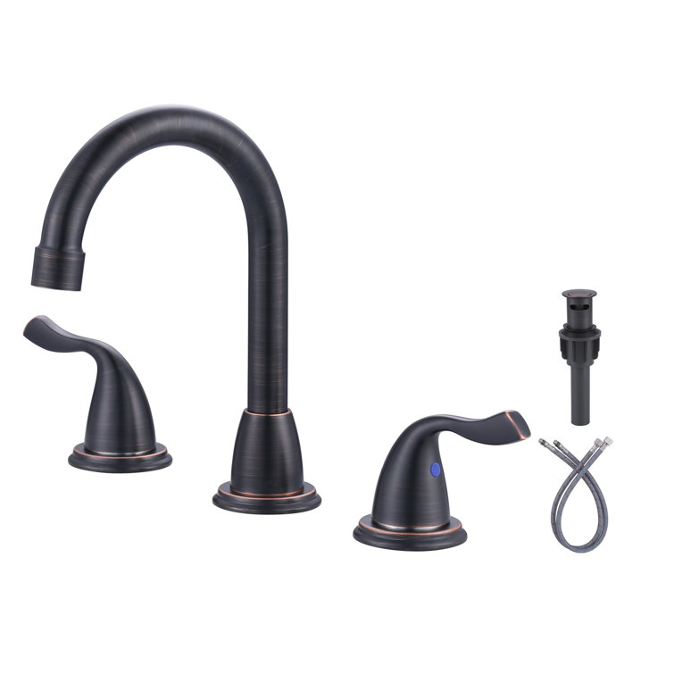 8 in. Oil Rubbed Bronze Double-Handle Bathroom Faucet